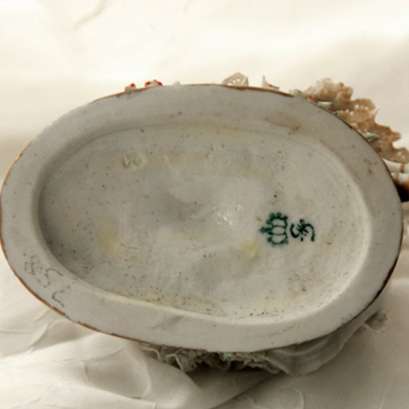 Antique 1910 Sitzendorf Figurine Porcelain German Fine Art w Dripped Lace - Picture 4 of 8